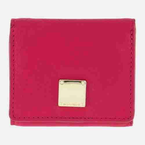 Pink Leather Plaque Logo Purse