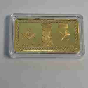 1 Oz .999 Fine Gold Plated - Freemasonry Symbols
