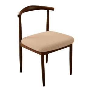 Anyseat Beige Fur Stretch Chair Cover