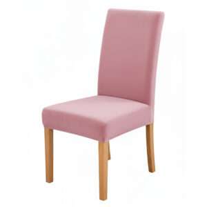 Anyseat Pink Velvet Dining Chair Cover