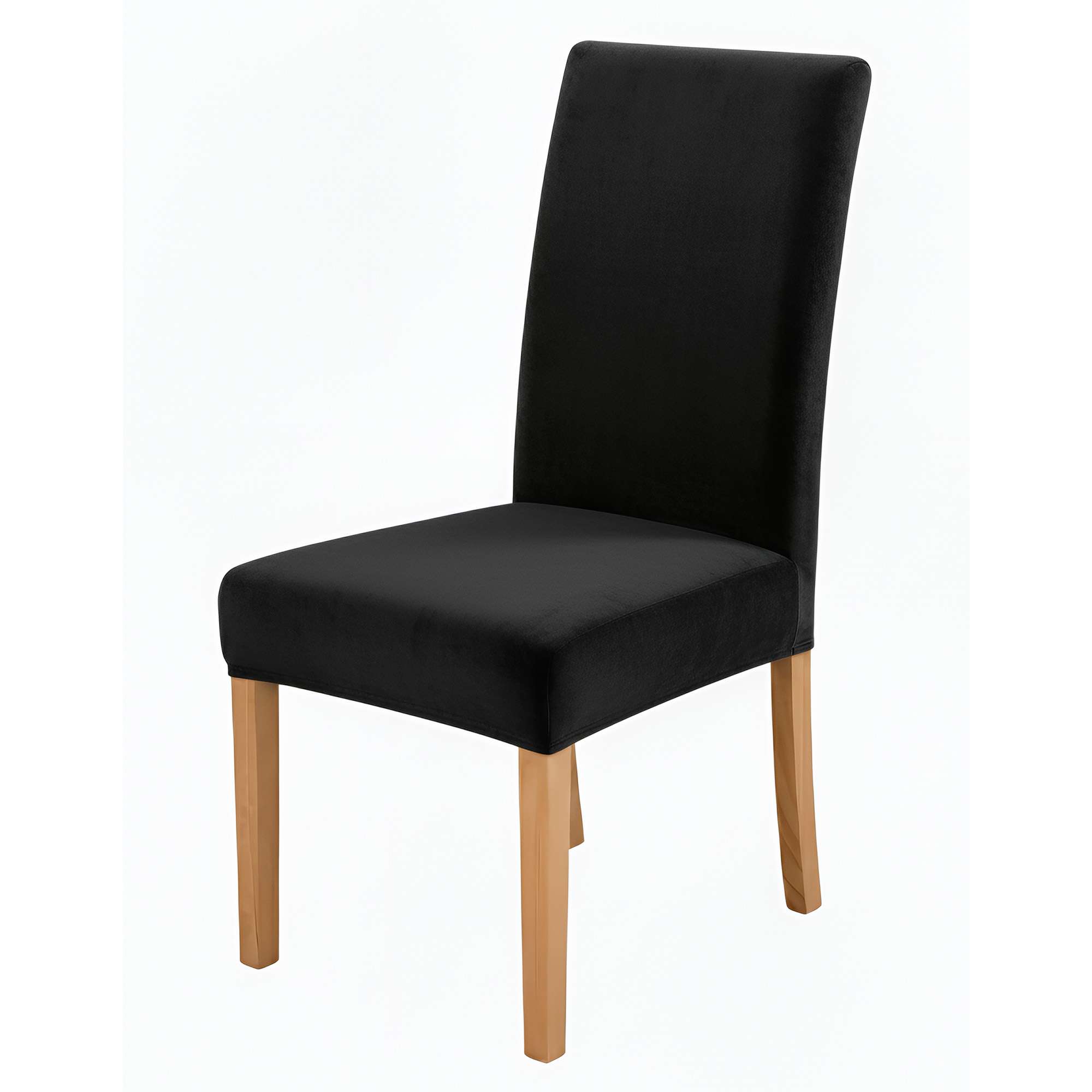 Anyseat Black Velvet Dining Chair Cover
