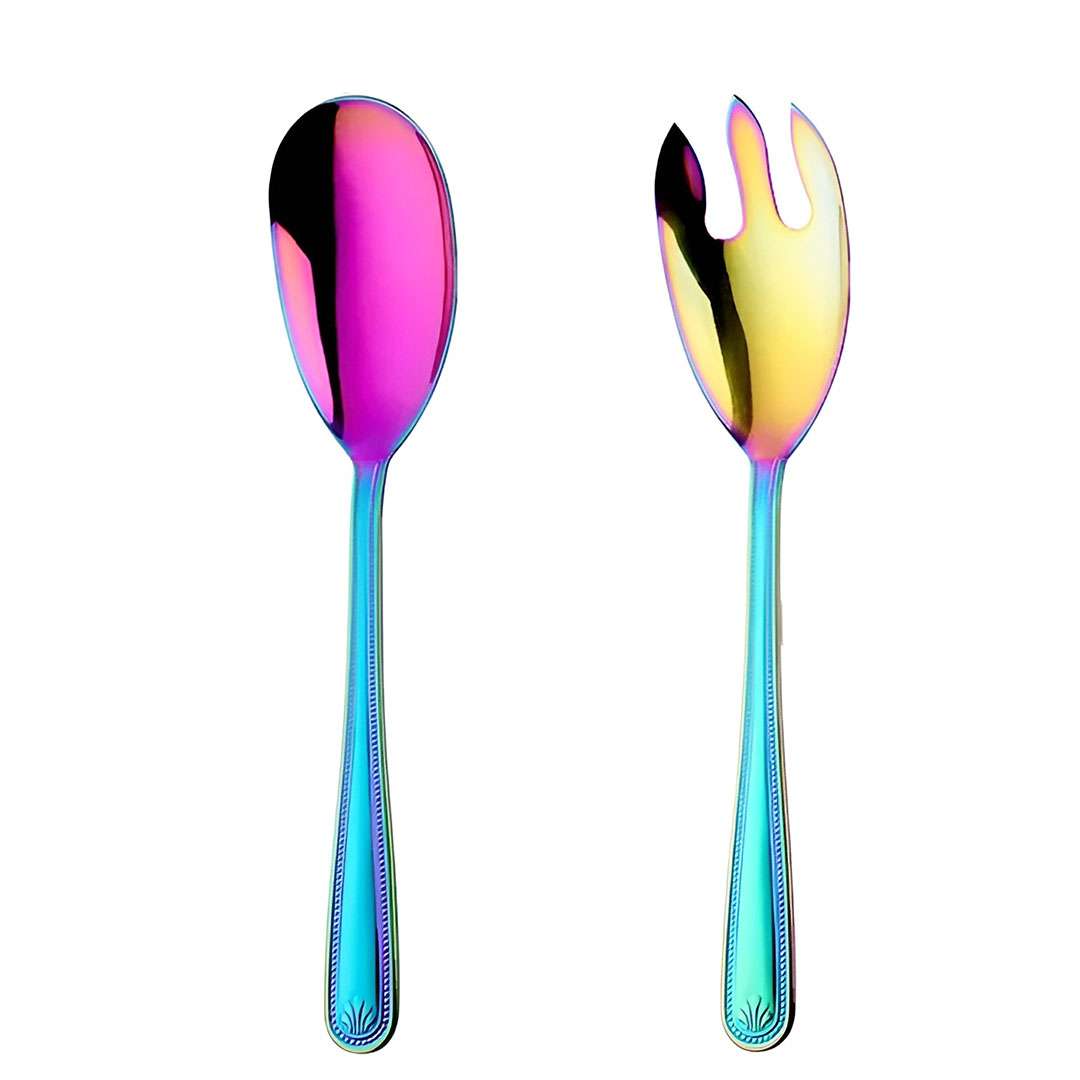 Anygleam Rainbow Giant Spoon & Fork Set