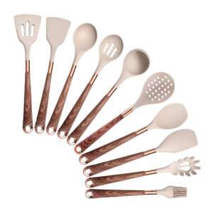 Anygleam Kitchen Utensils Set Brown 10 Pcs