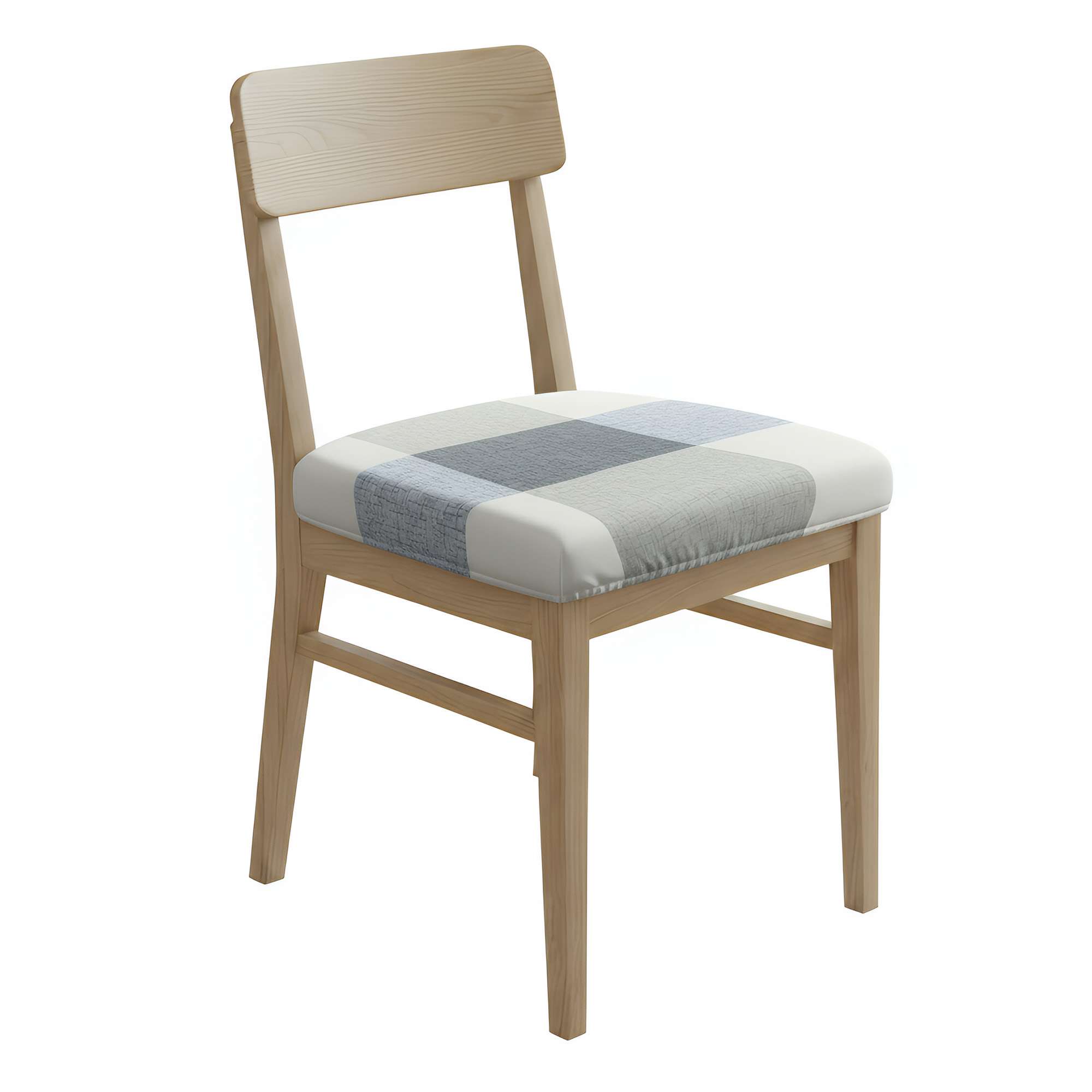 Anyseat Beige Light Blue Pattern Print Chair Cover