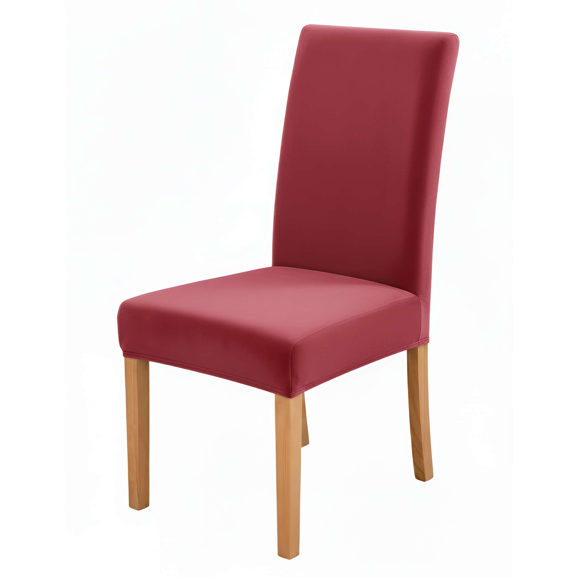 Anyseat Rose Red Velvet Dining Chair Cover