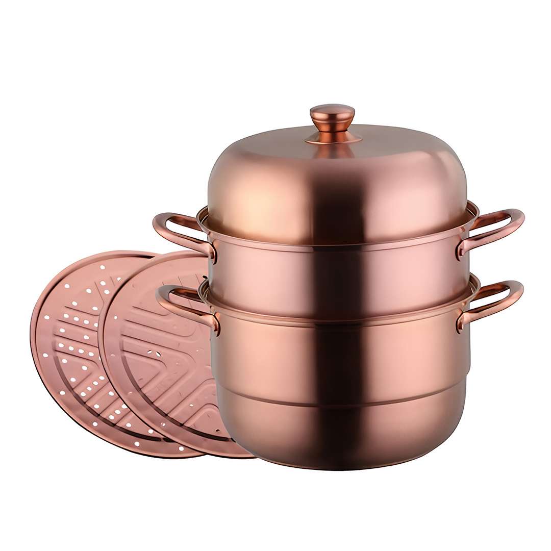 Anygleam Rose Gold 3-Layer Steamer Pot