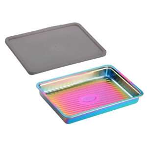 Anygleam Pink Rainbow Stainless Steel Crisper Box