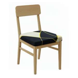 Anyseat Black and Gold Linear Print Chair Cover