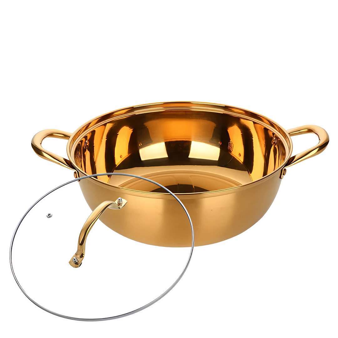 Anygleam Stock Pot Gold Stainless Steel