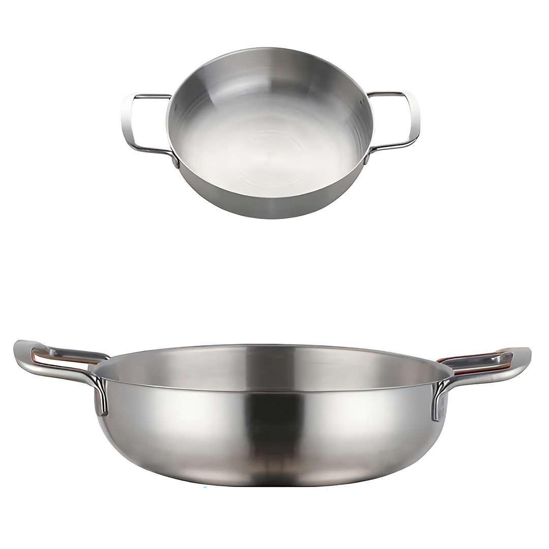 Anygleam Stock Pot 2pcs Silver-S-L Stainless Steel