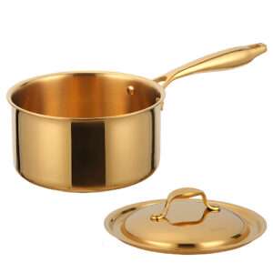 Anygleam Gold 304 Stainless Steel Saucepan