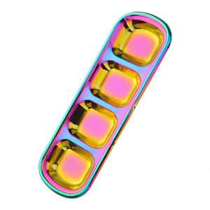 Anygleam Pink Rainbow 4-Grid Sauce Dish
