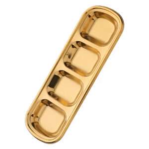 Anygleam Gold Stainless Steel 4-Grid Sauce Dish