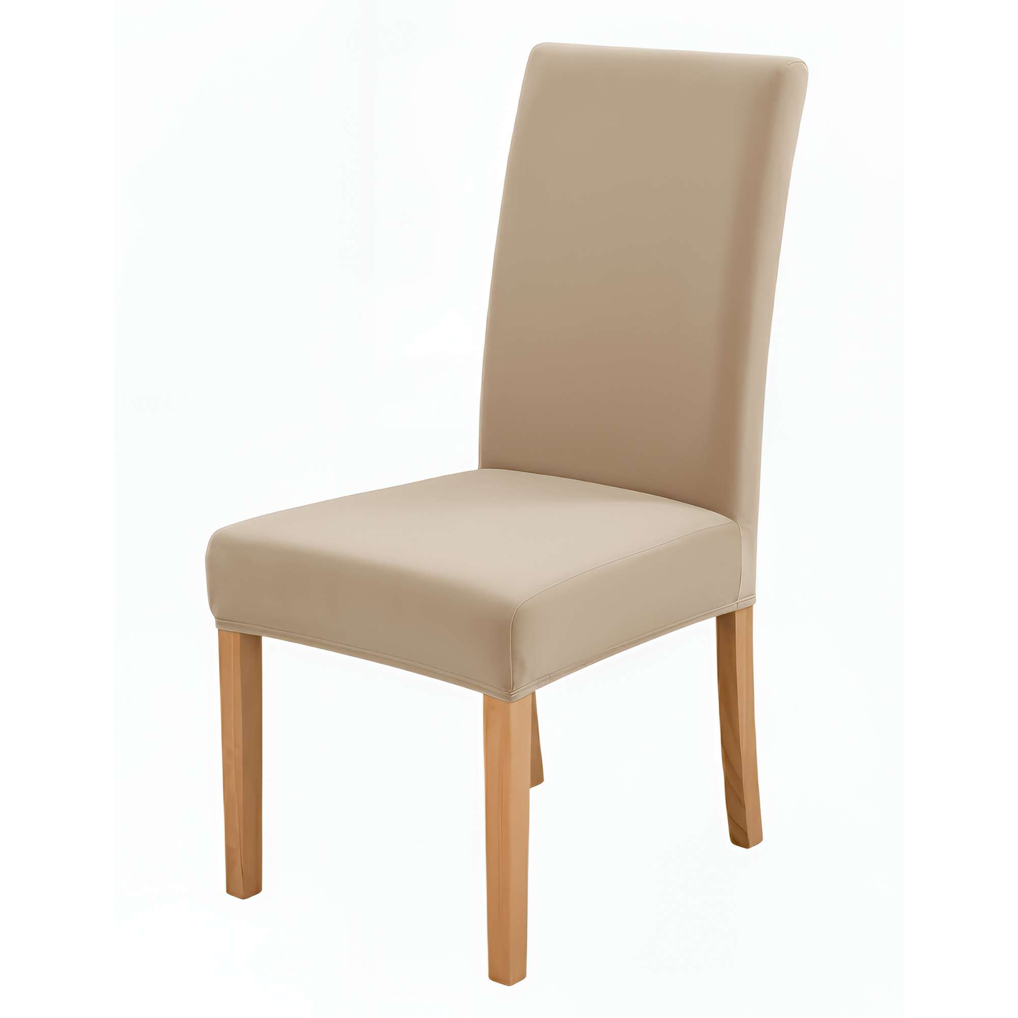 Anyseat Beige Velvet Dining Chair Cover