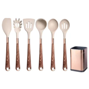 Anygleam Utensils Set 6pcs Brown with Storage Box