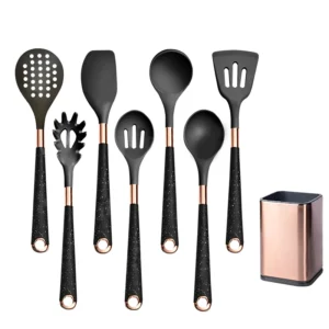 Anygleam Utensils Set 7pcs Black with Storage Box