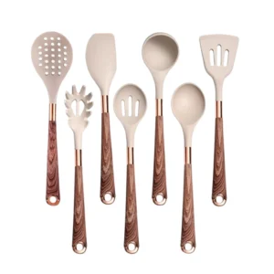 Anygleam Kitchen Utensils Set 7pcs Non-Stick Brown
