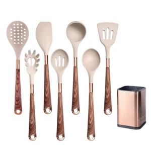 Anygleam Utensils Set 7Pcs Brown with Storage Box