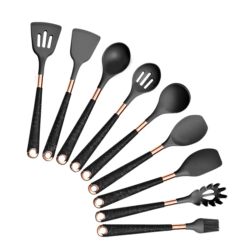 Anygleam Kitchen Utensils Set 9pcs Black