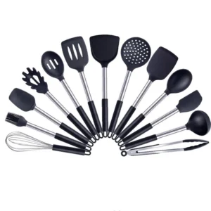 Anygleam Kitchen Utensils Set 13pcs Black/ Silver