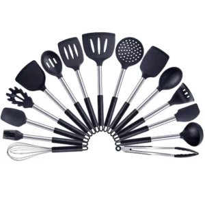 Anygleam Kitchen Utensils Set 15pcs Black/ Silver