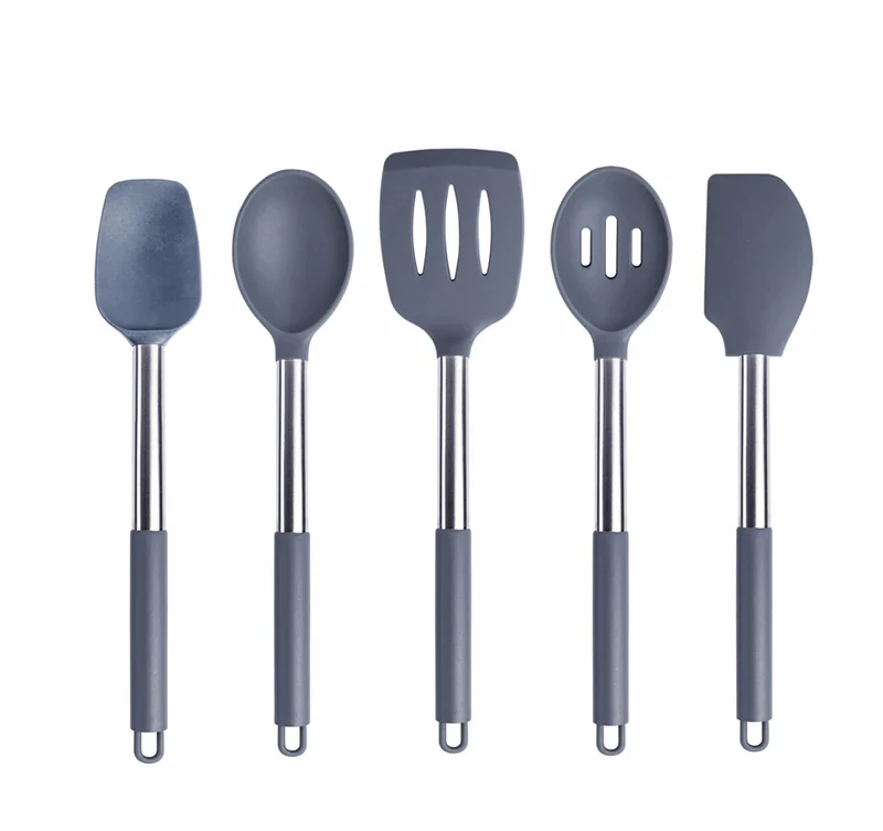 Anygleam Kitchen Utensils Set 5pcs Grey/ Silver