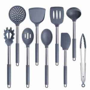 Anygleam Kitchen Utensils Set 9pcs Grey/ Silver