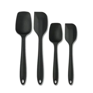 Anygleam Silicone Black Seamless Spatula 4pcs