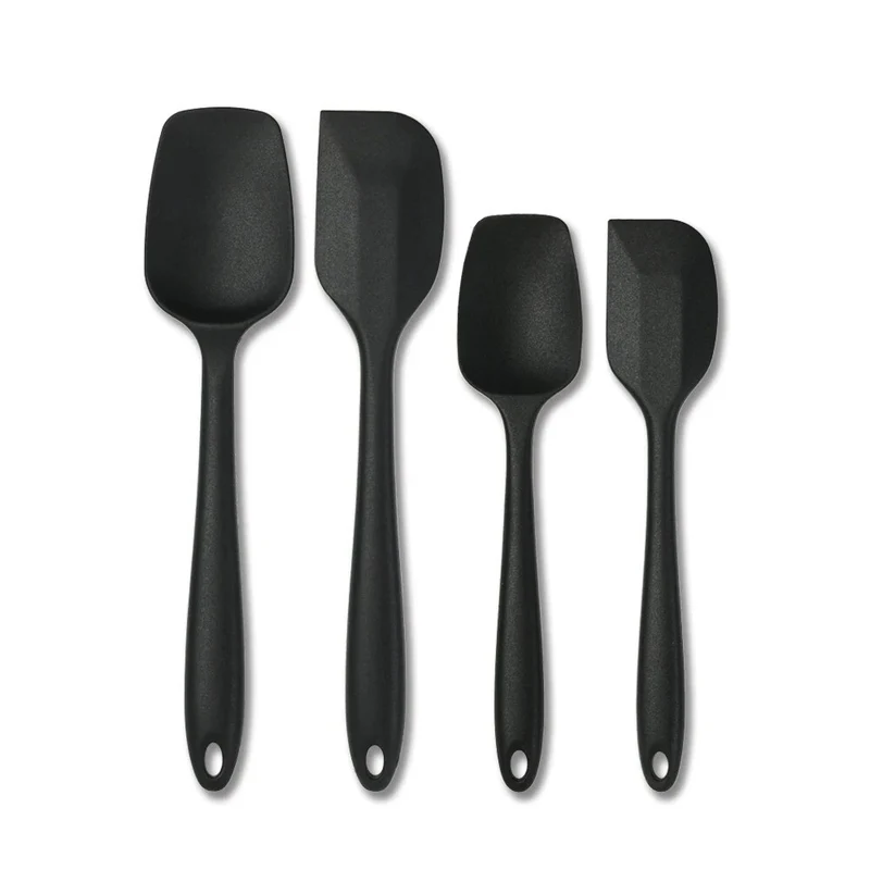 Anygleam Silicone Black Seamless Spatula 4pcs
