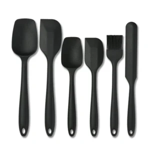 Anygleam Silicone Black Seamless Spatula 6pcs