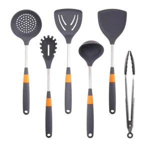 Anygleam Utensil Set 5pcs Spatula Grey with 1 Tong