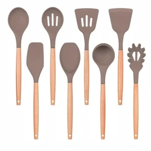 Anygleam Kitchen Utensils Set 8pcs Wooden Handle