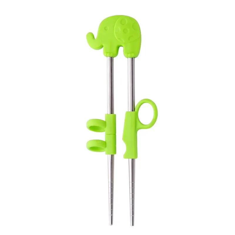 Anygleam Green Silver Elephant Chopsticks