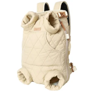 Anypet Beige Cozy Winter Pet Carrier Backpack