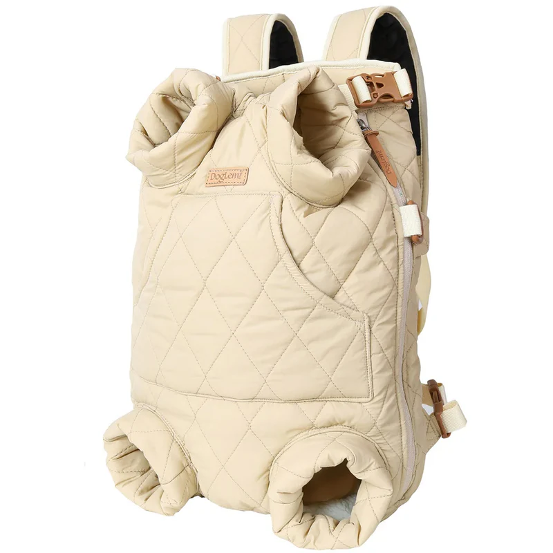 Anypet Beige Cozy Winter Pet Carrier Backpack
