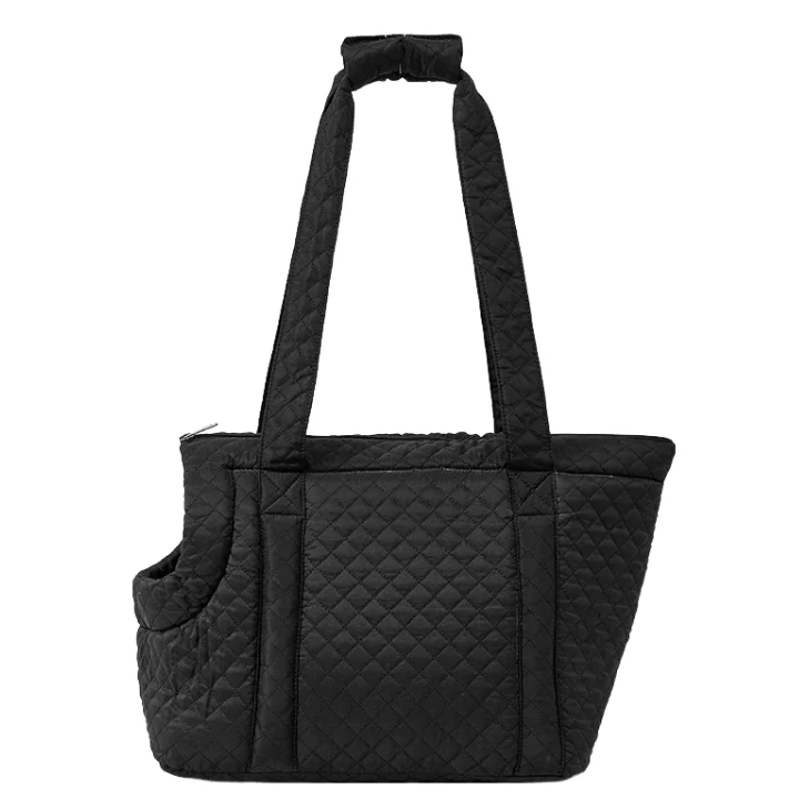 Anypet Quilted Thin Black Pet Carrier Shoulder Bag