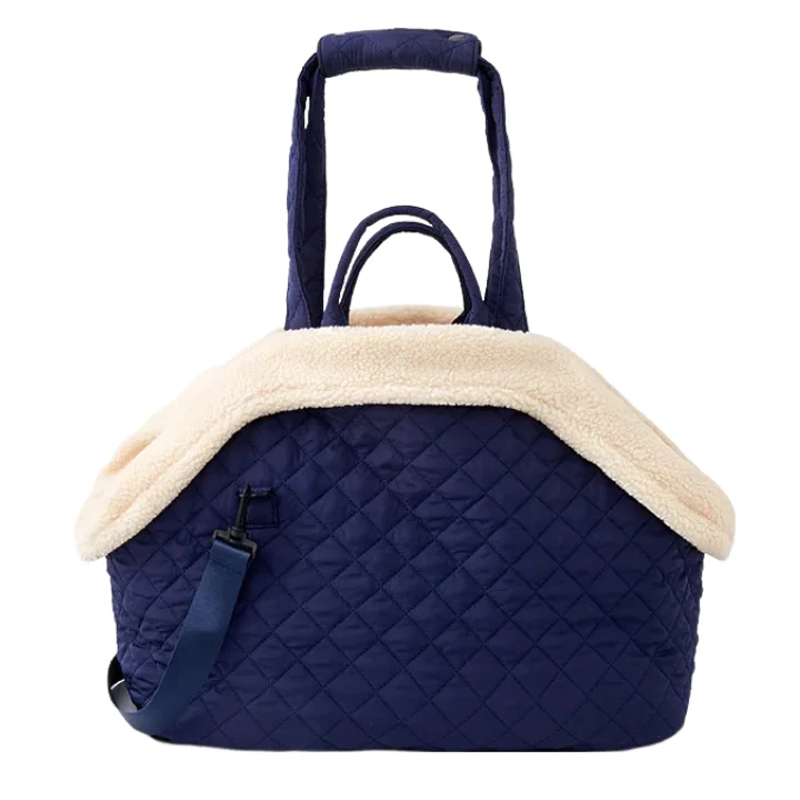 Anypet Quilted Thicken Navy Blue Pet Carrier