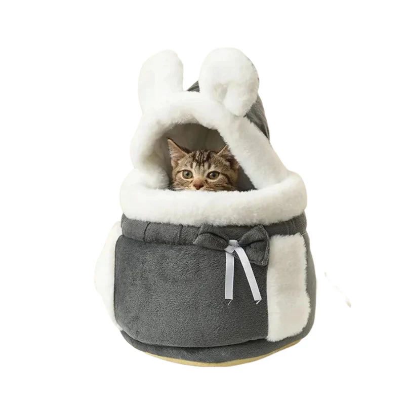 Anypet Medium Gray Pet Carrier Nest w/ Ear Hoodie