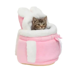 Anypet Large Pink Pet Carrier Nest with Ear Hoodie