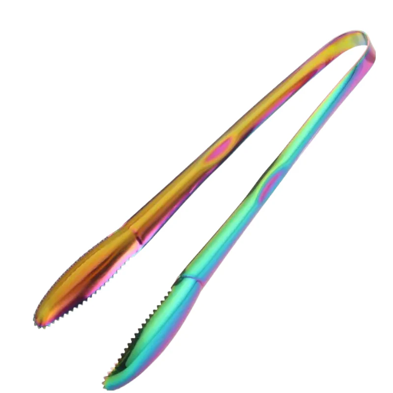 Anygleam Pink Rainbow Stainless Steel Tong – 2pcs