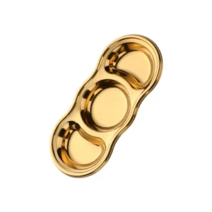 Anygleam Gold Stainless Steel 3-Grid Sauce Dish