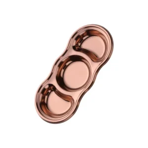 Anygleam Rose Gold 3-Grid Sauce Dish