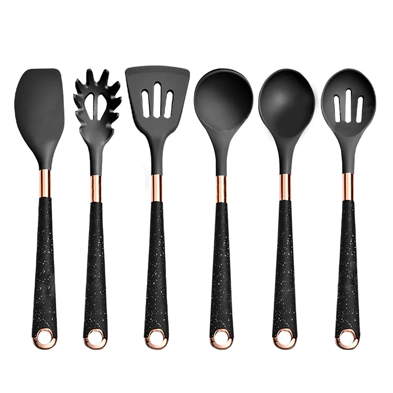 Anygleam Kitchen Utensils Non-stick Black 6 Set