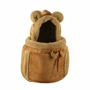 Anypet Small Brown Pet Carrier Nest w/ Ear Hoodie