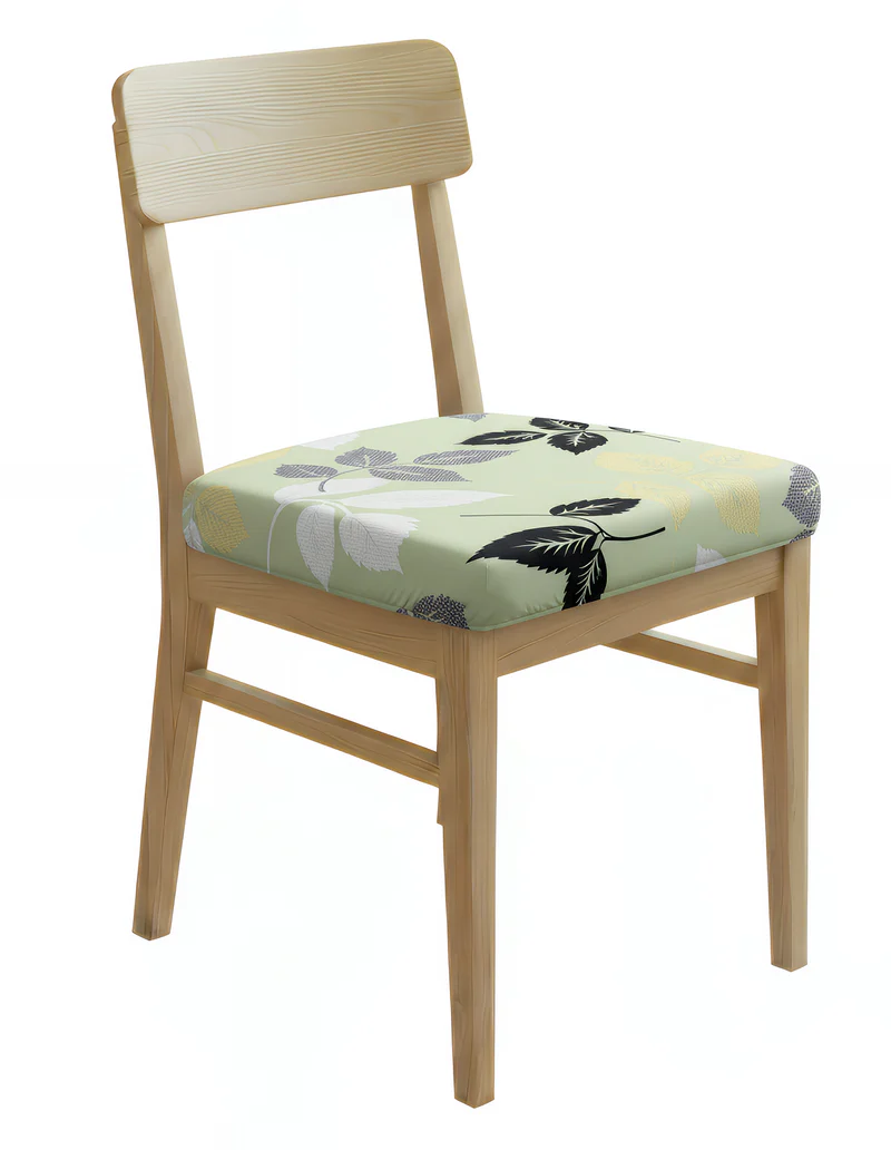 Anyseat Light Green Leaf Print Chair Cover