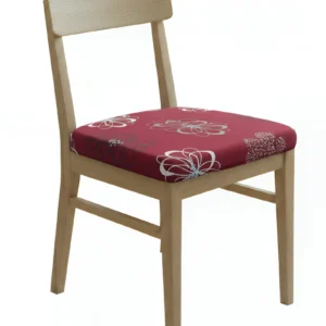 Anyseat Maroon Floral White Print Chair Cover