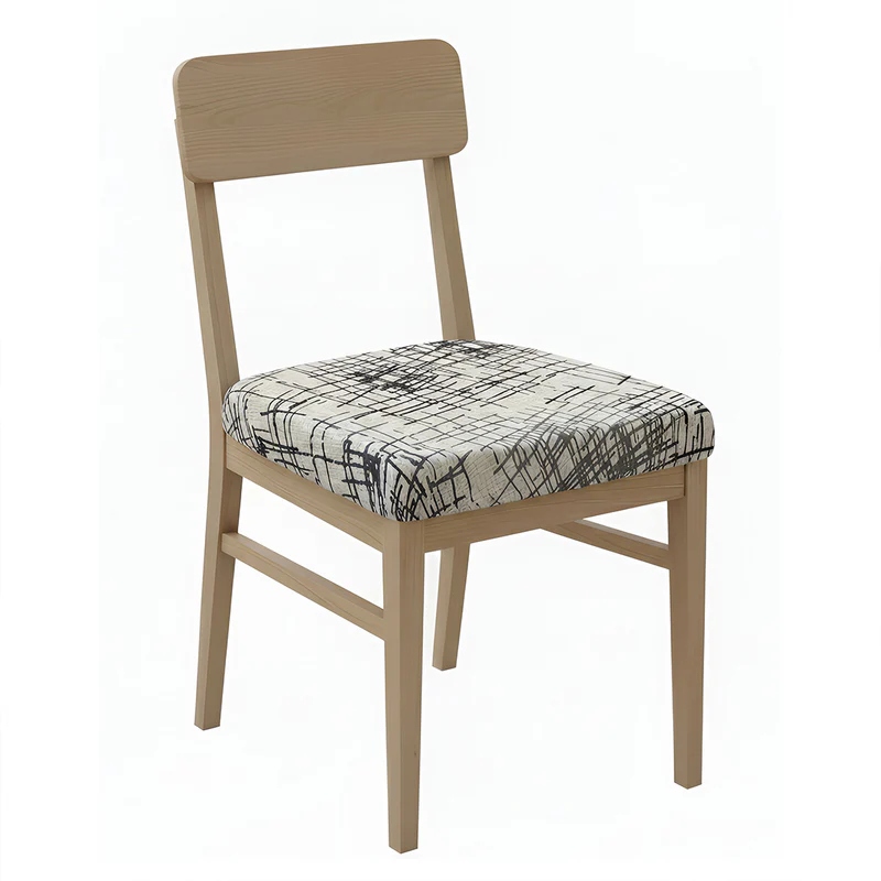 Anyseat White with Black Lines Print Chair Cover