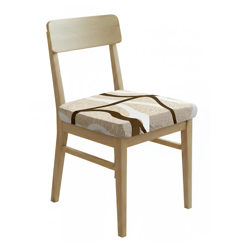 Anyseat Brown White and Beige Print Chair Cover