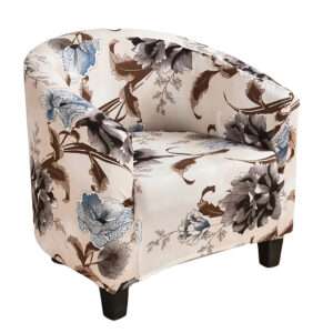 Anyseat Light Beige Floral Chair Cover