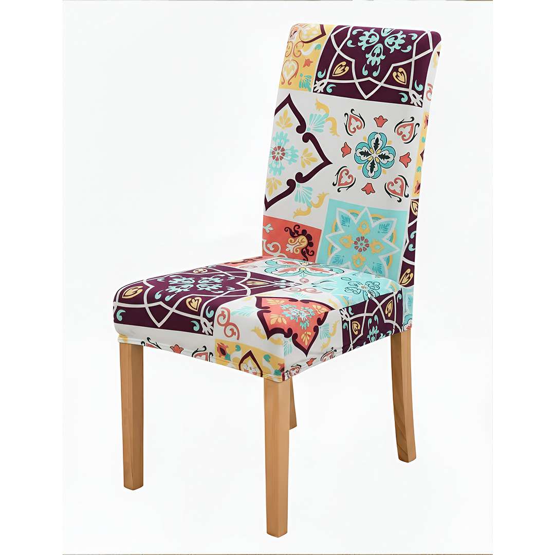 Anyseat White Floral Print Chair Cover
